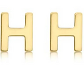 9K YG MINI INITIAL 'H' STUD E/R